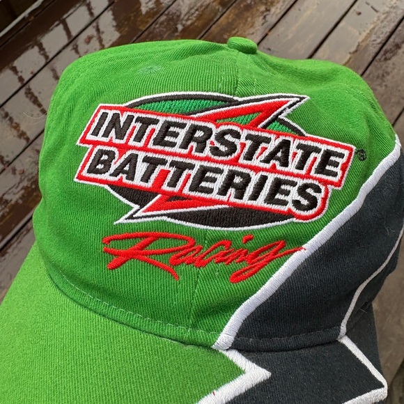 NASCAR interstate batteries #18 bobby labonte hat green adjustable - Picture 2 of 7